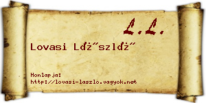 Lovasi László névjegykártya