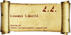 Lovasi László névjegykártya